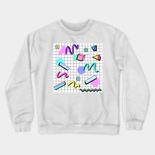 80s Awesome Memphis Party Grid Crewneck Sweatshirt